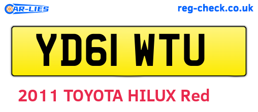 YD61WTU are the vehicle registration plates.