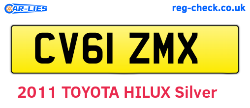 CV61ZMX are the vehicle registration plates.