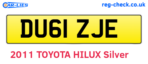 DU61ZJE are the vehicle registration plates.