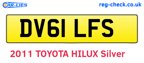 DV61LFS are the vehicle registration plates.
