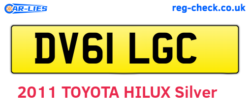 DV61LGC are the vehicle registration plates.