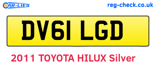DV61LGD are the vehicle registration plates.