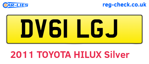 DV61LGJ are the vehicle registration plates.