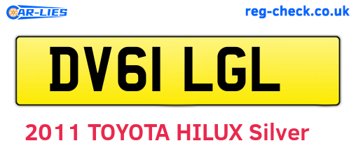 DV61LGL are the vehicle registration plates.