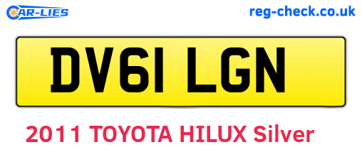 DV61LGN are the vehicle registration plates.