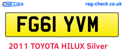FG61YVM are the vehicle registration plates.