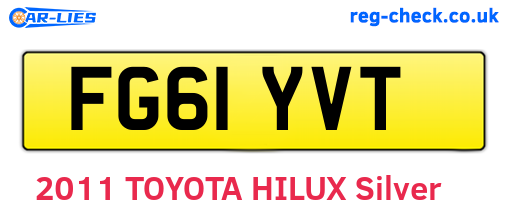 FG61YVT are the vehicle registration plates.