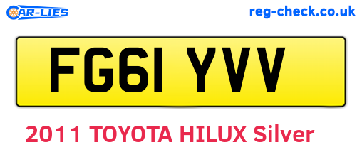FG61YVV are the vehicle registration plates.