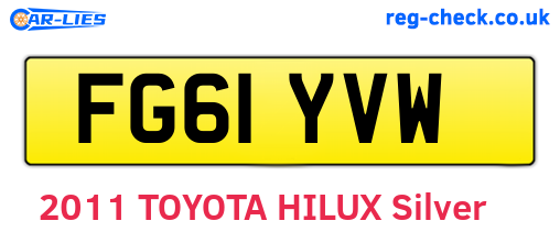 FG61YVW are the vehicle registration plates.