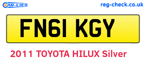 FN61KGY are the vehicle registration plates.