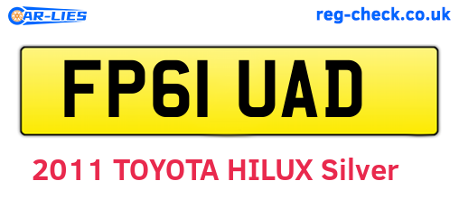 FP61UAD are the vehicle registration plates.