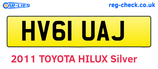 HV61UAJ are the vehicle registration plates.