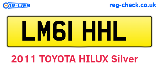 LM61HHL are the vehicle registration plates.