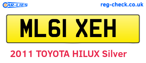 ML61XEH are the vehicle registration plates.