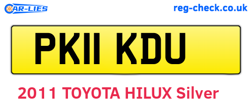 PK11KDU are the vehicle registration plates.