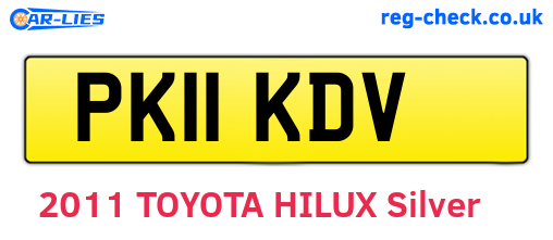 PK11KDV are the vehicle registration plates.