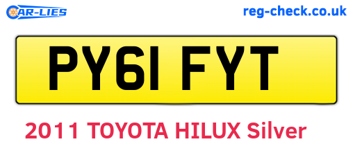 PY61FYT are the vehicle registration plates.