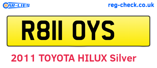 R811OYS are the vehicle registration plates.