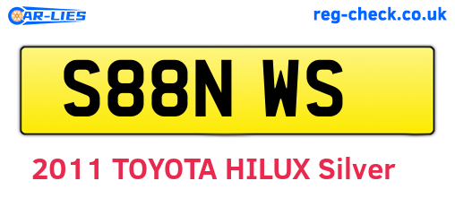 S88NWS are the vehicle registration plates.
