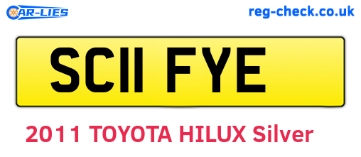 SC11FYE are the vehicle registration plates.