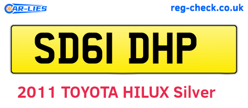 SD61DHP are the vehicle registration plates.