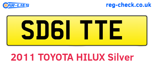SD61TTE are the vehicle registration plates.