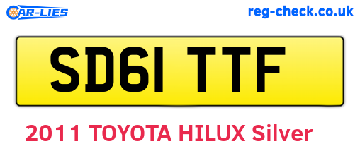 SD61TTF are the vehicle registration plates.