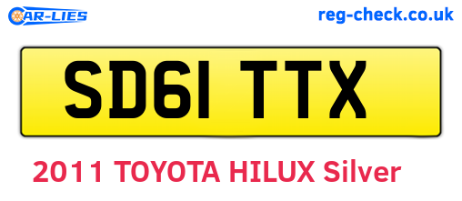 SD61TTX are the vehicle registration plates.