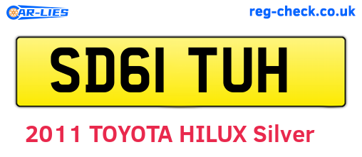 SD61TUH are the vehicle registration plates.