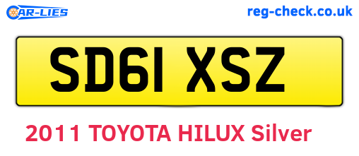 SD61XSZ are the vehicle registration plates.