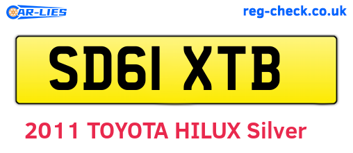 SD61XTB are the vehicle registration plates.