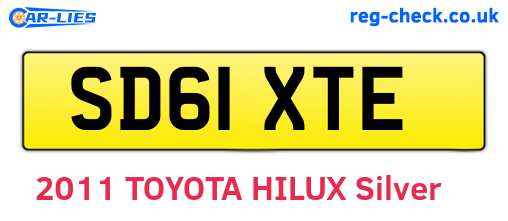 SD61XTE are the vehicle registration plates.
