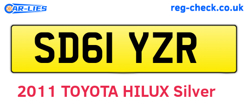 SD61YZR are the vehicle registration plates.