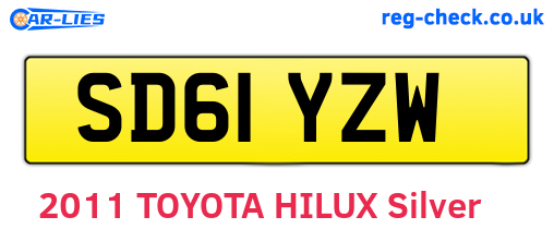 SD61YZW are the vehicle registration plates.