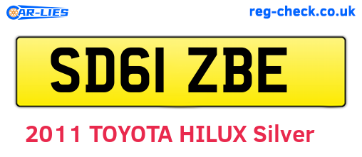 SD61ZBE are the vehicle registration plates.