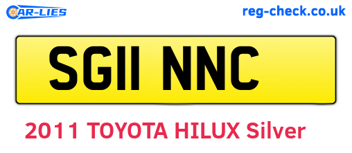 SG11NNC are the vehicle registration plates.
