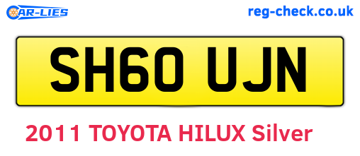 SH60UJN are the vehicle registration plates.