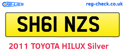 SH61NZS are the vehicle registration plates.