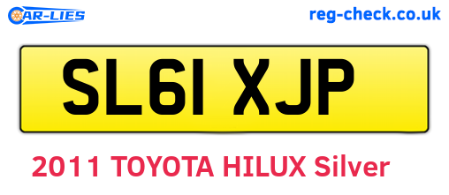 SL61XJP are the vehicle registration plates.