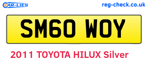 SM60WOY are the vehicle registration plates.