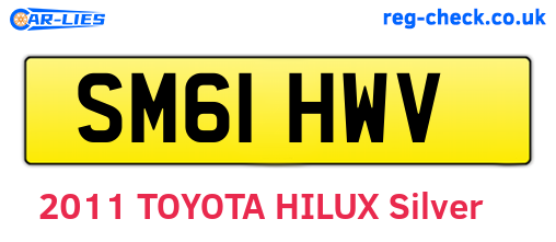 SM61HWV are the vehicle registration plates.
