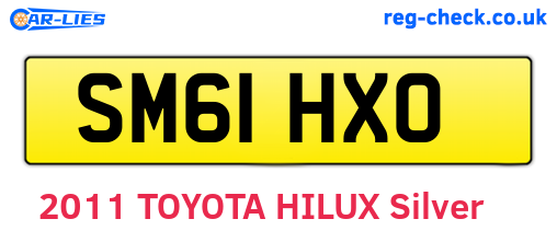 SM61HXO are the vehicle registration plates.
