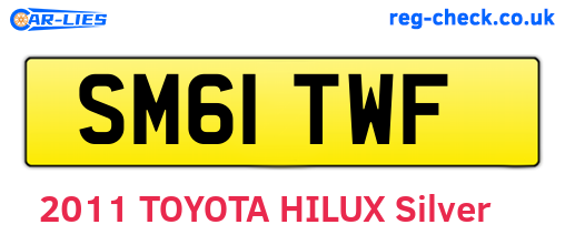 SM61TWF are the vehicle registration plates.
