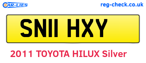 SN11HXY are the vehicle registration plates.