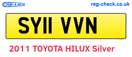 SY11VVN are the vehicle registration plates.