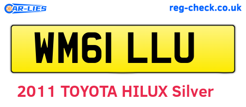 WM61LLU are the vehicle registration plates.