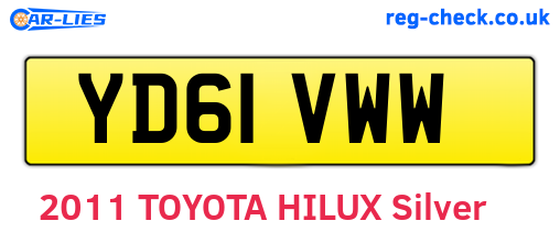 YD61VWW are the vehicle registration plates.