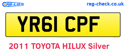 YR61CPF are the vehicle registration plates.