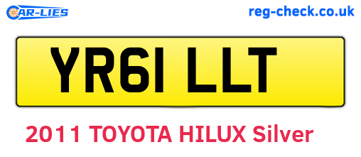YR61LLT are the vehicle registration plates.