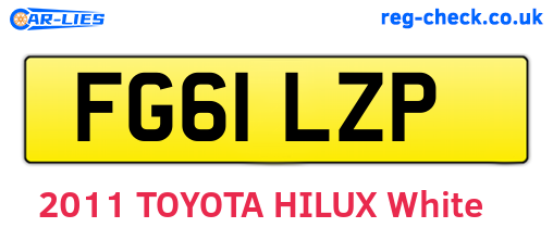 FG61LZP are the vehicle registration plates.